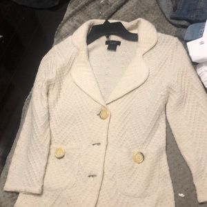 Cream knit blazer